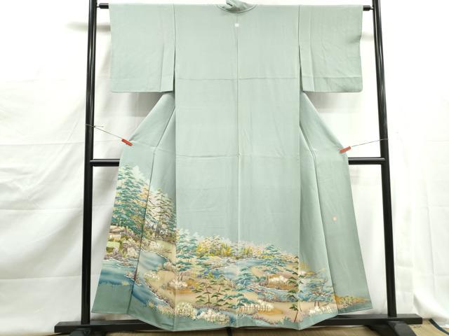 平和屋着物■豪華色留袖　友禅　作家物　風景樹林文　暈し染め　正絹　逸品　DABJ5152qa
