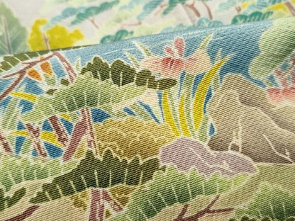 平和屋着物■豪華色留袖　友禅　作家物　風景樹林文　暈し染め　正絹　逸品　DABJ5152qa