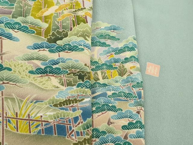 平和屋着物■豪華色留袖　友禅　作家物　風景樹林文　暈し染め　正絹　逸品　DABJ5152qa