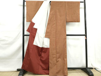 平和屋着物■上質な紬　間道　正絹　逸品　DABJ5157qa