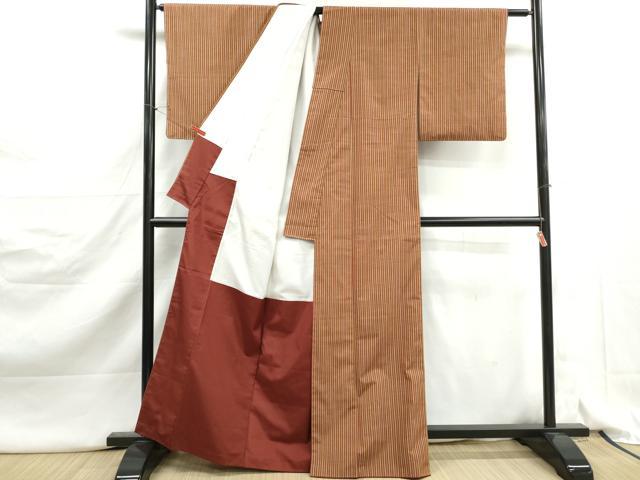 平和屋着物■上質な紬　間道　正絹　逸品　DABJ5157qa