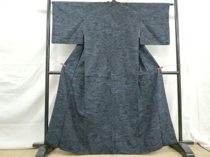 平和屋着物■上質な紬　風景花文　正絹　逸品　DABJ5159qa