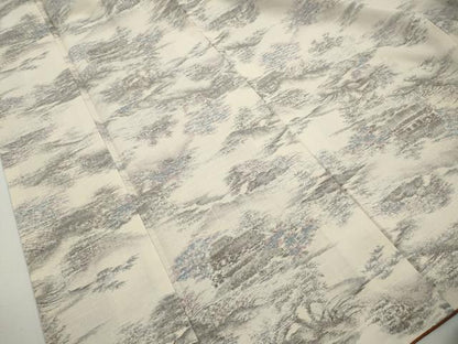 平和屋着物■上質な紬　霞風景文　正絹　逸品　DABJ5168qa