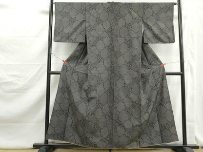 平和屋着物■上質な紬　亀甲文　正絹　逸品　DABJ5169qa