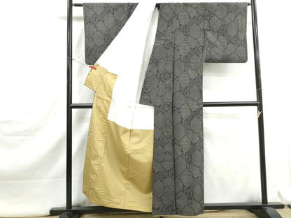 平和屋着物■上質な紬　亀甲文　正絹　逸品　DABJ5169qa
