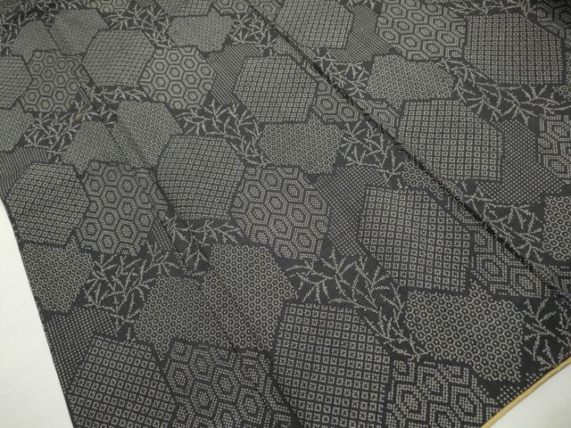 平和屋着物■上質な紬　亀甲文　正絹　逸品　DABJ5169qa