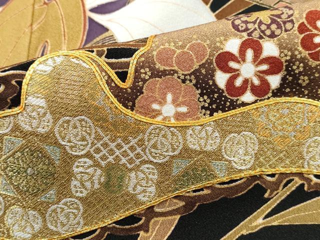 平和屋着物■豪華黒留袖　泰常　駒刺繍　花松文　暈し染め　金彩　正絹　逸品　DABJ5170qa