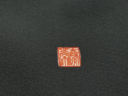 平和屋着物■豪華黒留袖　泰常　駒刺繍　花松文　暈し染め　金彩　正絹　逸品　DABJ5170qa