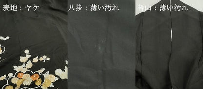 平和屋着物■豪華黒留袖　刺繍　枝松花文　金彩　正絹　逸品　DABJ5175qa