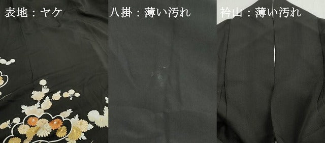 平和屋着物■豪華黒留袖　刺繍　枝松花文　金彩　正絹　逸品　DABJ5175qa