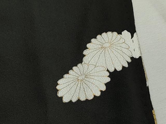 平和屋着物■豪華黒留袖　刺繍　枝松花文　金彩　正絹　逸品　DABJ5175qa