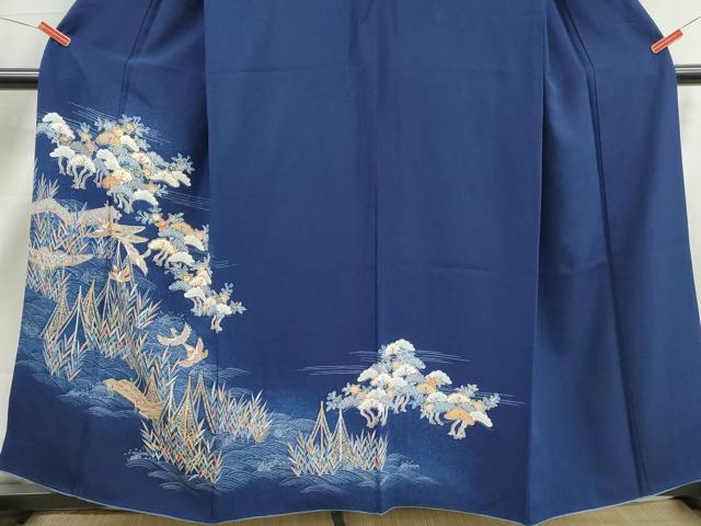 平和屋着物■訪問着　立波花鳥文　舟　暈し染め　金彩　正絹　逸品　DABJ5176qa