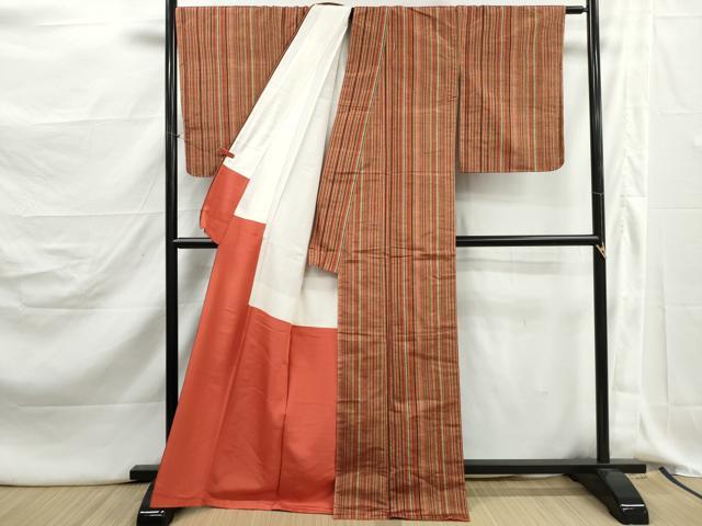 平和屋着物■上質な紬　間道　正絹　逸品　DABJ5180qa