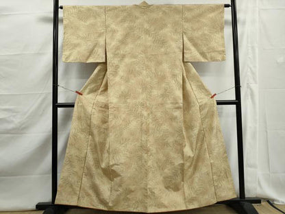 平和屋着物■上質な紬　葉尽くし文　正絹　逸品　DABJ5186qa