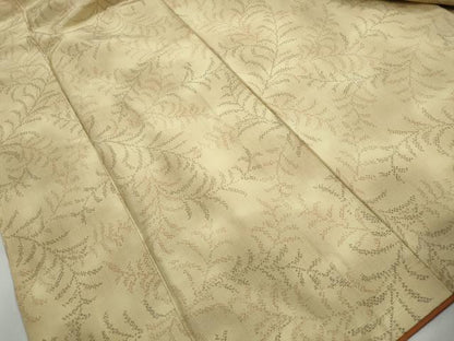 平和屋着物■上質な紬　葉尽くし文　正絹　逸品　DABJ5186qa