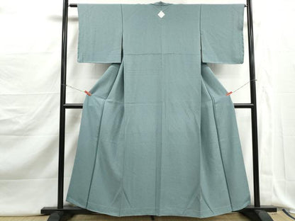 平和屋着物■上質な色無地　霞地紋　水浅葱色　正絹　逸品　DABJ5187qa