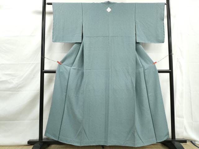 平和屋着物■上質な色無地　霞地紋　水浅葱色　正絹　逸品　DABJ5187qa