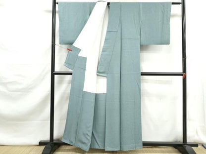 平和屋着物■上質な色無地　霞地紋　水浅葱色　正絹　逸品　DABJ5187qa