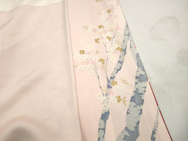 平和屋着物■豪華振袖　飛鶴御所車花文　暈し染め　金彩　正絹　逸品　DABJ5188qa