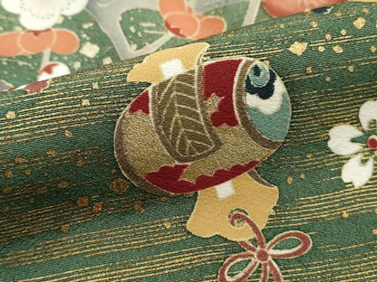 平和屋着物■豪華黒留袖　作家物　駒刺繍　宝尽くし花松文　暈し染め　金彩　正絹　逸品　DABJ5190qa