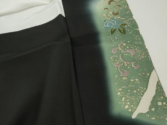 平和屋着物■豪華黒留袖　作家物　駒刺繍　宝尽くし花松文　暈し染め　金彩　正絹　逸品　DABJ5190qa