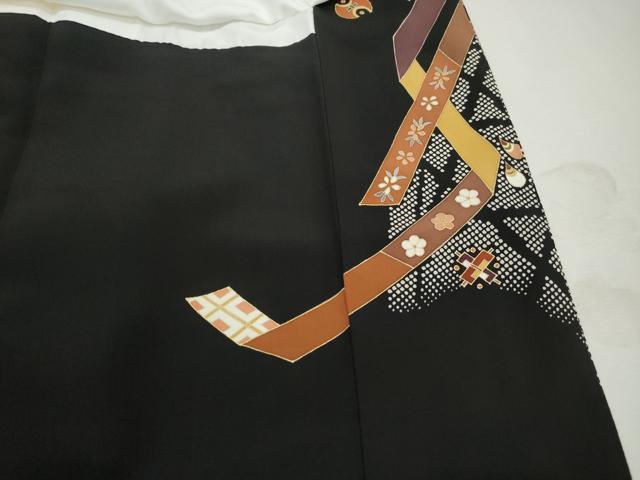 平和屋着物■豪華黒留袖　駒刺繍　宝尽くし飛鶴花文　金彩　正絹　逸品　DABJ5193qa