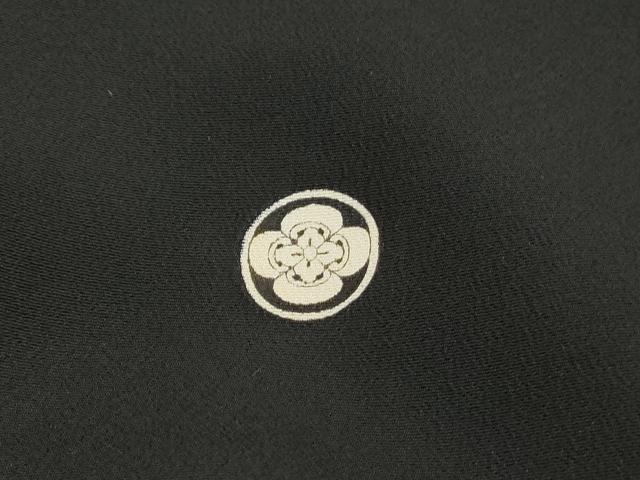 平和屋着物■豪華黒留袖　駒刺繍　尾長鳥花松文　金彩　正絹　逸品　DABJ5194qa
