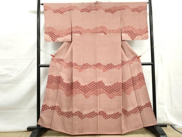平和屋着物■訪問着　麻の葉青海波花文　正絹　逸品　DABJ5199qa