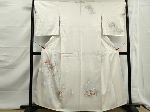 平和屋着物■訪問着　友禅　刺繍　草花文　暈し染め　正絹　逸品DABJ5204qa