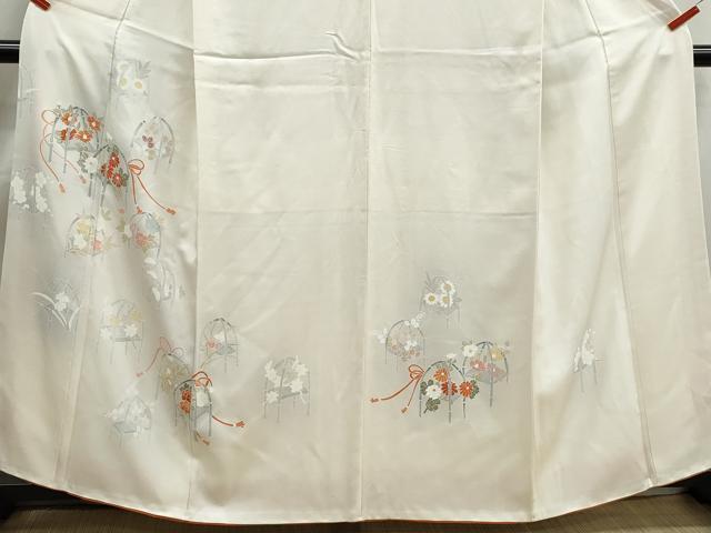 平和屋着物■訪問着　友禅　刺繍　草花文　暈し染め　正絹　逸品DABJ5204qa