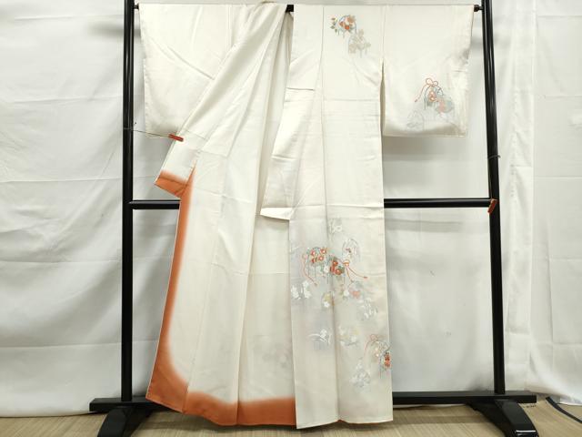 平和屋着物■訪問着　友禅　刺繍　草花文　暈し染め　正絹　逸品DABJ5204qa