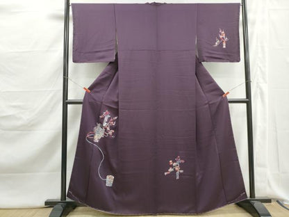 平和屋着物■訪問着　総刺繍　仕覆飾花文　銀糸　正絹　逸品　DABJ5205qa