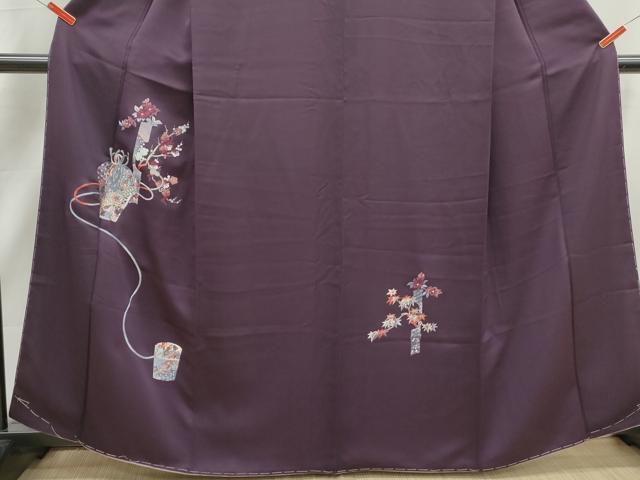 平和屋着物■訪問着　総刺繍　仕覆飾花文　銀糸　正絹　逸品　DABJ5205qa