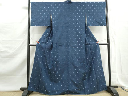 平和屋着物■上質な紬　十字絣　正絹　逸品　DABJ5211qa
