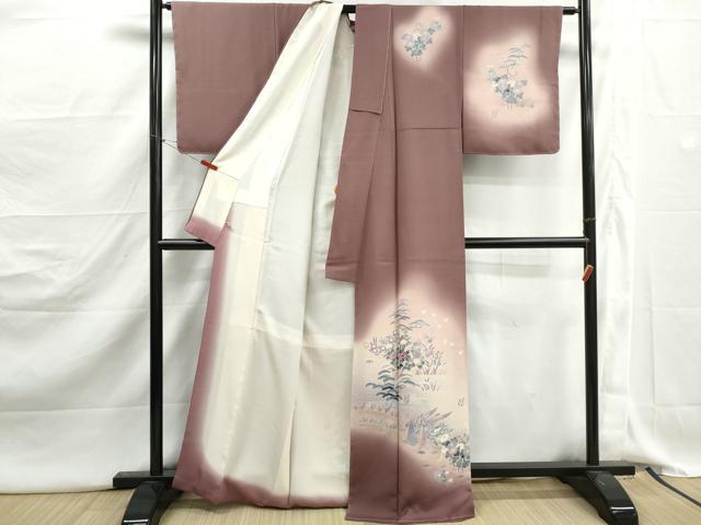 平和屋着物■訪問着　友禅　花鳥風景文　苫舟　暈し染め　さが美扱い　正絹　逸品　DABJ5214qa