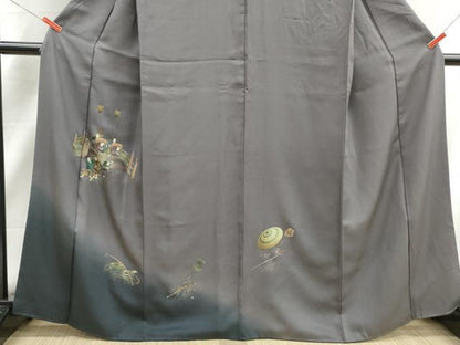 平和屋着物■訪問着　渡橋人物文　暈し染め　金彩　正絹　逸品　DABJ5217qa