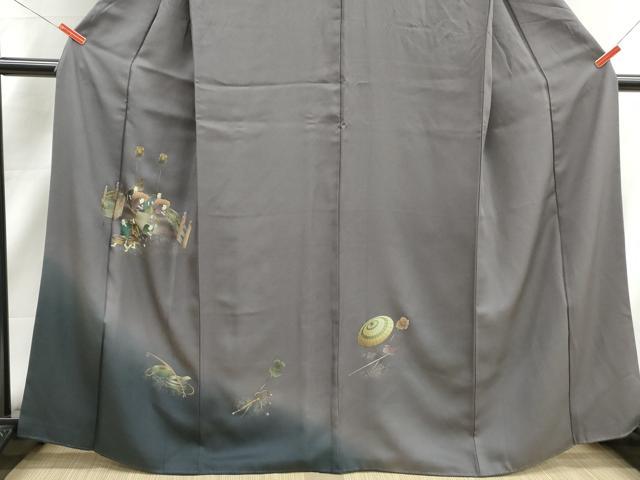 平和屋着物■訪問着　渡橋人物文　暈し染め　金彩　正絹　逸品　DABJ5217qa