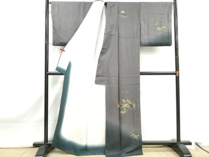 平和屋着物■訪問着　渡橋人物文　暈し染め　金彩　正絹　逸品　DABJ5217qa
