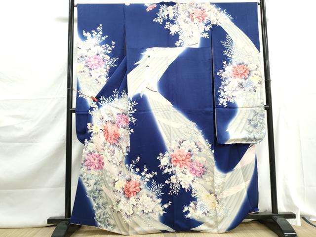 平和屋着物■豪華振袖　刺繍　孔雀花文　牡丹　暈し染め　金彩　正絹　逸品　DABJ5219qa