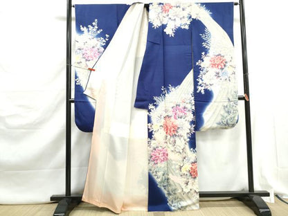 平和屋着物■豪華振袖　刺繍　孔雀花文　牡丹　暈し染め　金彩　正絹　逸品　DABJ5219qa