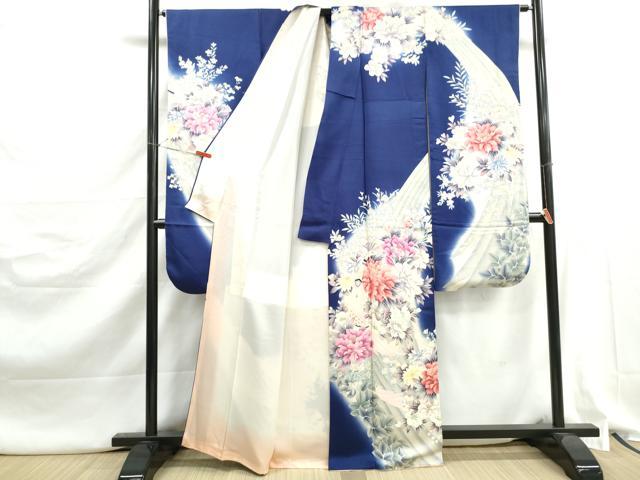 平和屋着物■豪華振袖　刺繍　孔雀花文　牡丹　暈し染め　金彩　正絹　逸品　DABJ5219qa