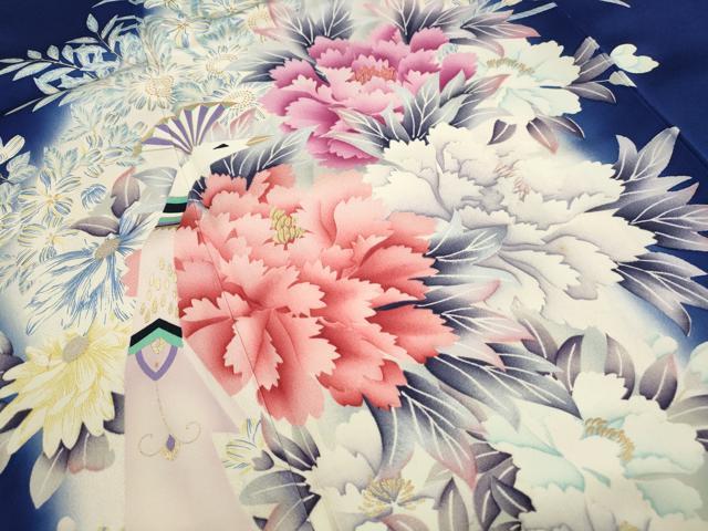 平和屋着物■豪華振袖　刺繍　孔雀花文　牡丹　暈し染め　金彩　正絹　逸品　DABJ5219qa