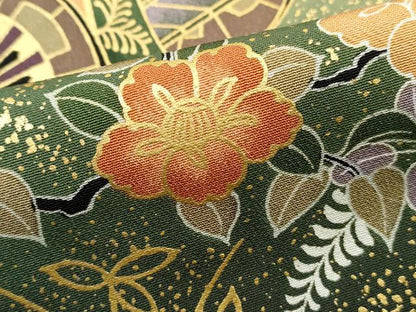 平和屋着物■豪華黒留袖　御所車花松文　暈し染め　金彩　正絹　逸品　DABJ5220qa