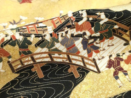 平和屋着物■豪華黒留袖　作家物　駒刺繍　日吉大社之図　金彩　正絹　逸品　DABJ5223qa