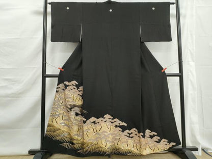 平和屋着物■豪華黒留袖　浜松文　金彩　正絹　逸品　DABJ5224qa