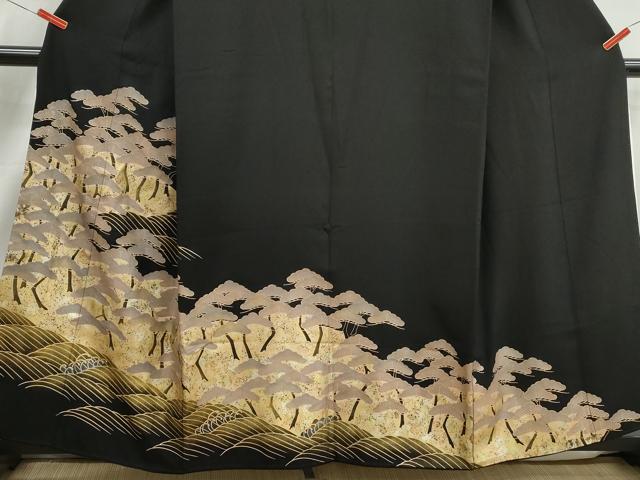 平和屋着物■豪華黒留袖　浜松文　金彩　正絹　逸品　DABJ5224qa