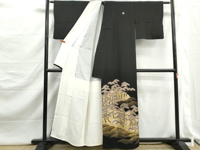 平和屋着物■豪華黒留袖　浜松文　金彩　正絹　逸品　DABJ5224qa