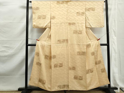 平和屋着物■上質な小紋　笹の葉文　正絹　逸品　DABJ5232qa