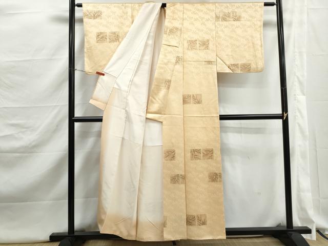 平和屋着物■上質な小紋　笹の葉文　正絹　逸品　DABJ5232qa