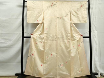 平和屋着物■上質な小紋　枝花文　正絹　逸品　DABJ5236qa